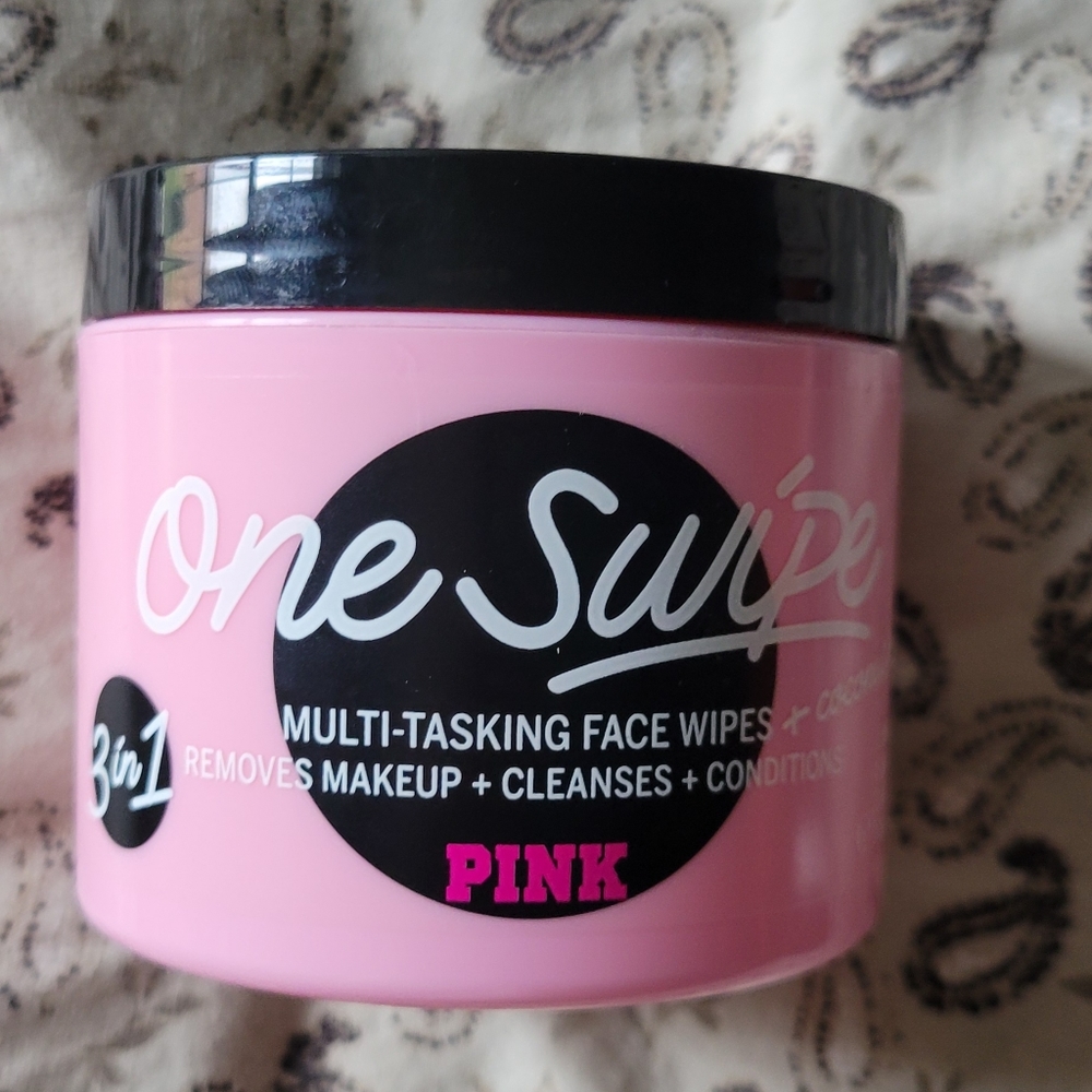 Pink face wipe